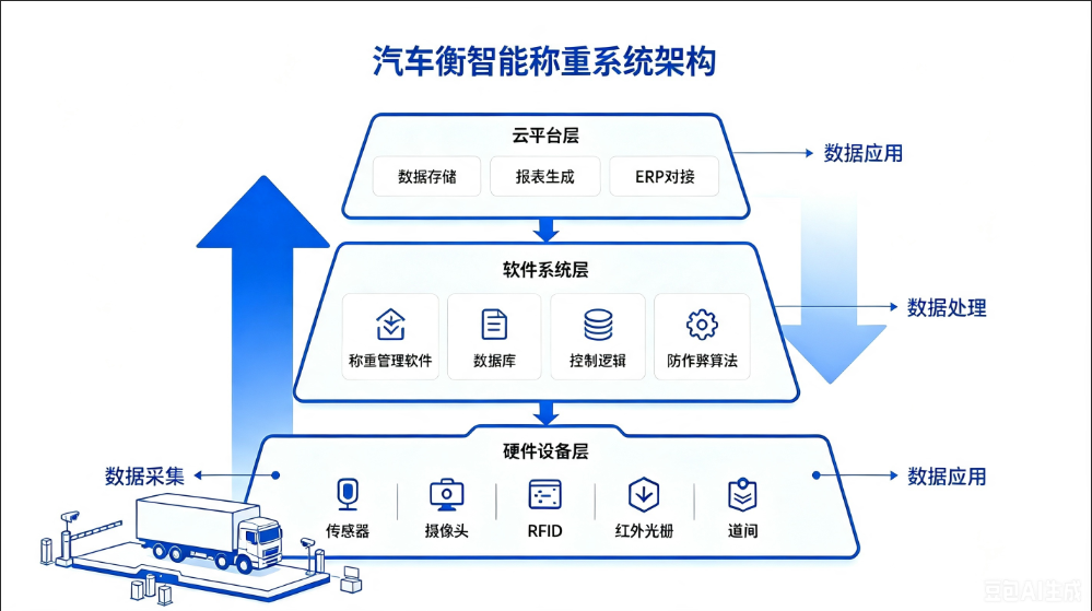 智能称重系统三部分构成示意图 智能称重系统三部分构成示意图